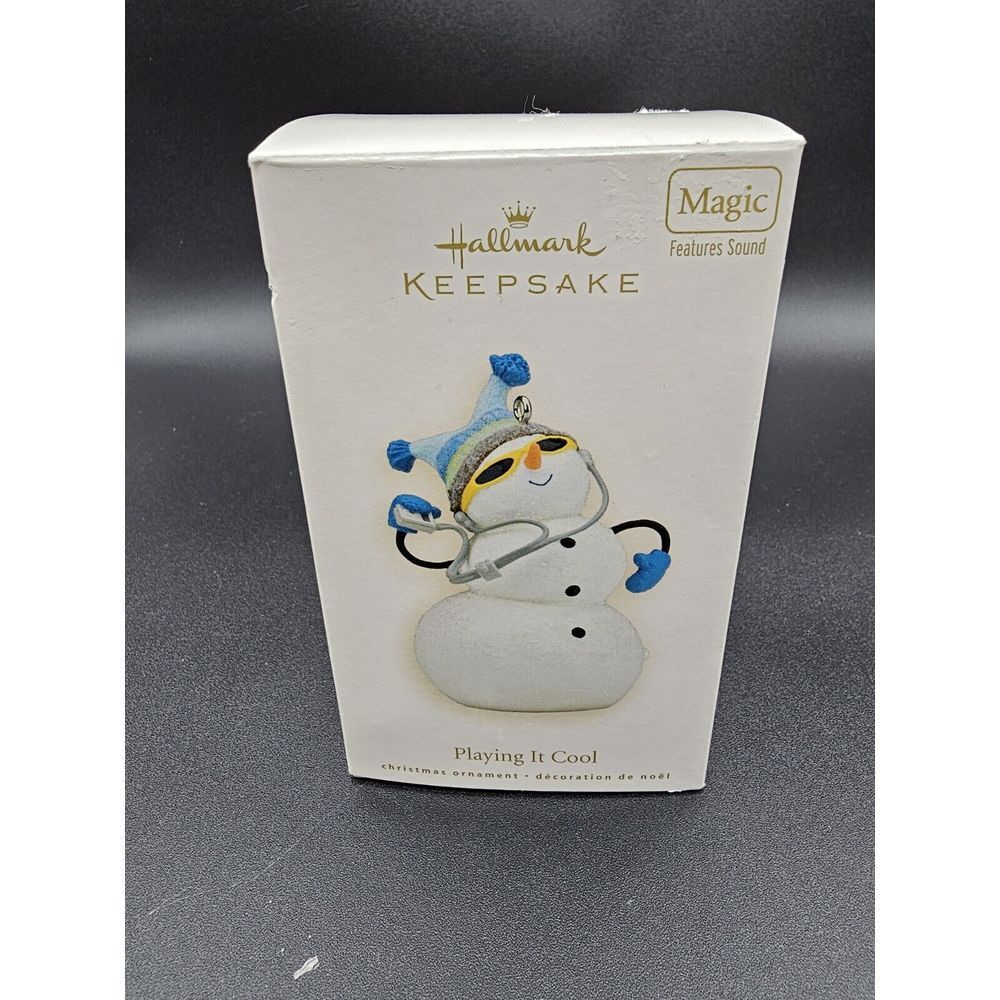 2008 Hallmark Keepsake Ornament Playing It Cool Magic Sound Snowman Plays Tune